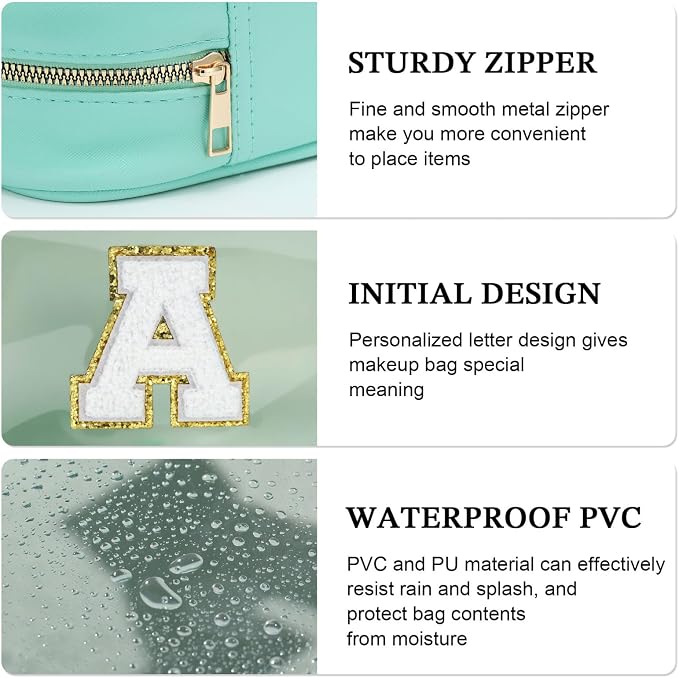YOOLIFE Initial Clear Makeup Bag | Waterproof Large Travel Makeup Bag | - Image 5