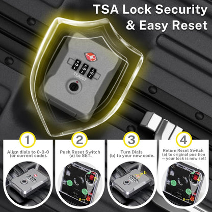 Krute Carry On Luggage 20 inch Aluminum Frame Suitcase with Spinner Wheels No Zipper Hardshell PC+ABS Luggages TSA Lock Zipperless Suitcases