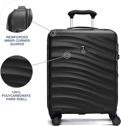 Travelpro Maxlite Air V2 Hardside Expandable Carry on Luggage, 8 Spinner Wheels, Lightweight Hard Shell Suitcase, TSA lock, Black, International Carry On 18-Inch