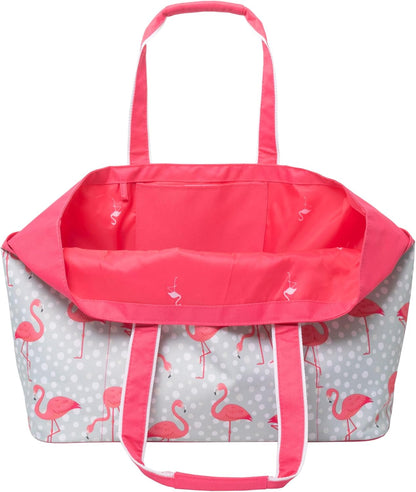 geckobrands Oversized Beach Tote – Large and Stylish Beach Bag with 4 Exterior Pockets and Zippered Internal Compartment