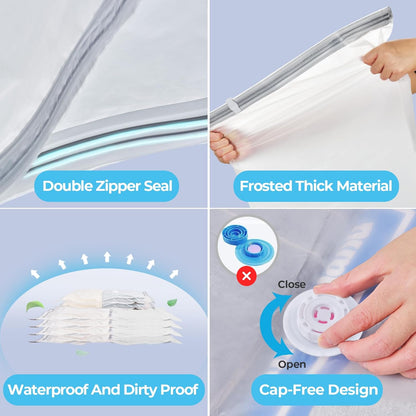 20 Pack Vacuum Storage Bags with Electric Air Pump, Vacuum Sealed Storage Bags (3Cube/3Jumbo/4Large/5Medium/5Small), Space Saver Bag for Clothes, Blanket, Duvets, Pillows, Mattress,Comforters, Travel