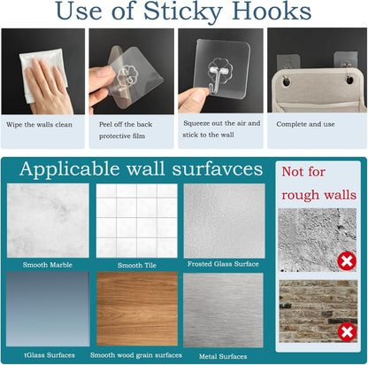 2pcs Wall Hanging Storage Bag,Wall Hanging Organizer Bags with Pockets, Wall Organizer Storage for Dormitory Bathroom Bedroom Kitchen(Black)