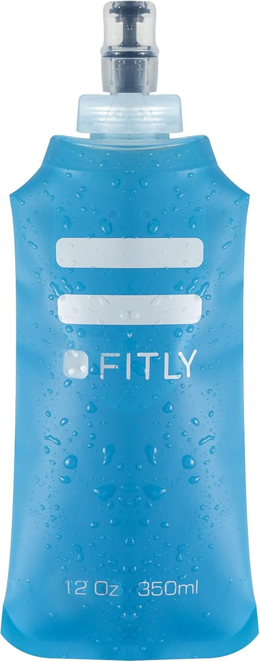 FITLY Soft Flask - Shrink As You Drink Soft Water Bottle for Hydration Pack - Folding Water Bottle Ideal for Running, Hiking, Cycling, Climbing & Rigorous Activity