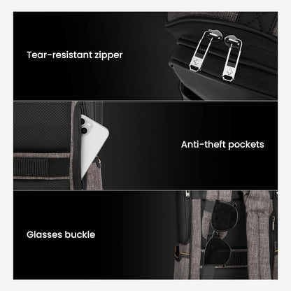 CROSSGEAR Casual Daypack Backpack, Lightweight, Shock-absorbing Padding Strap, Breathable Back, Work Business Laptop Backpack for Men, Multi-Pocket, Water-resistant, 14” Laptop Compartment, 24L