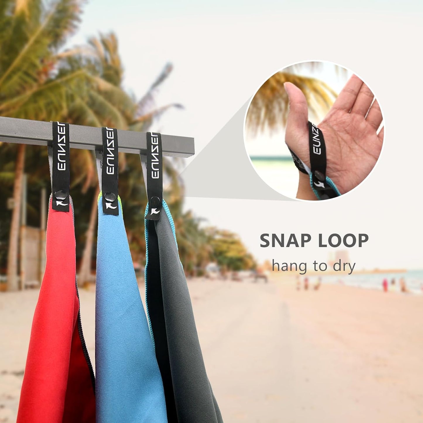 Eunzel Quick Dry Camping Towel, Microfiber Travel Towel 3 Size at 1 Pack,Fast Drying Towel Set for Camping, Beach, Gym, Sports, Yoga & Swimming Pool, Orange