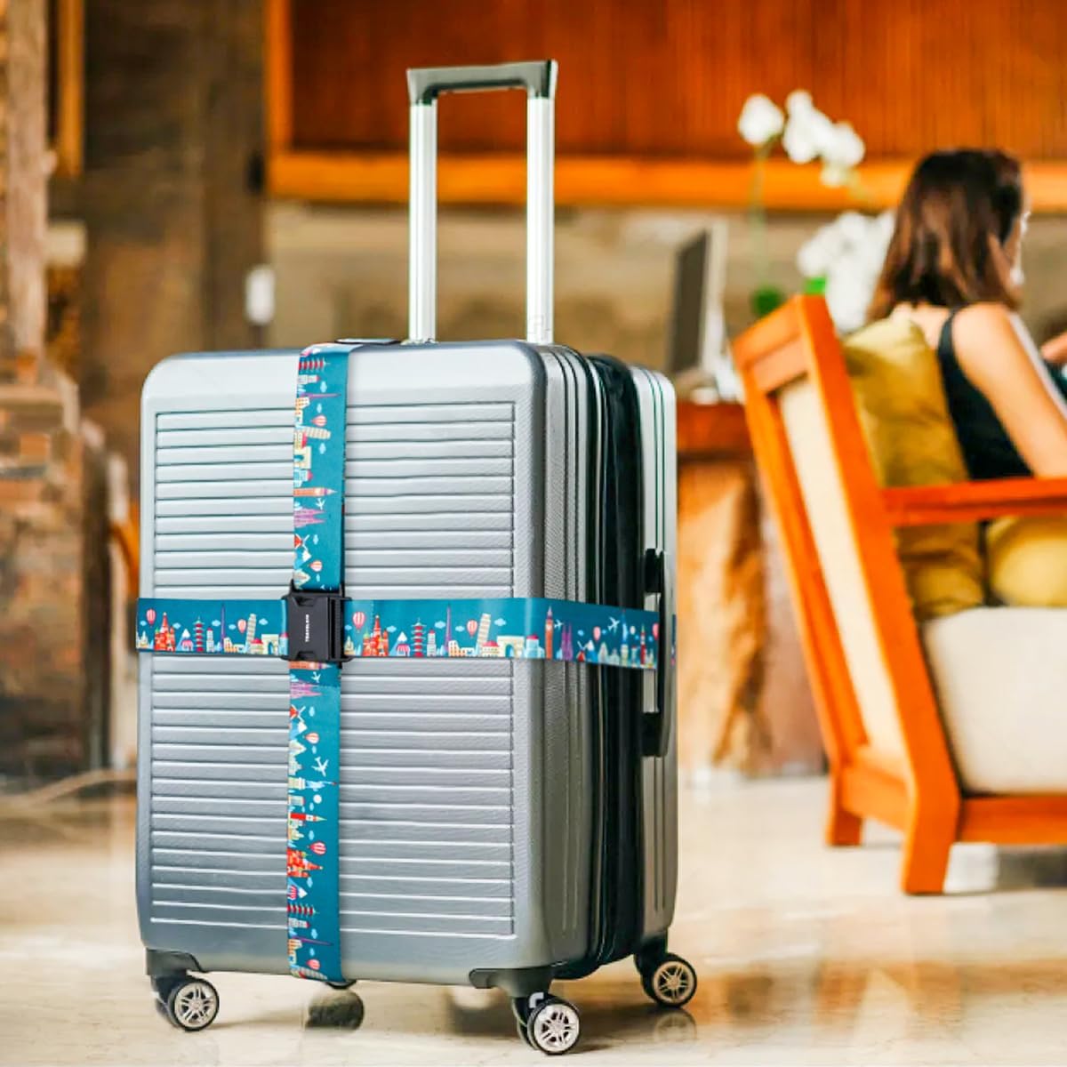 Adjustable Travel Luggage Strap Suitcase Belt Travel Bag Accessories 1.96 in W x 6.23 ft L