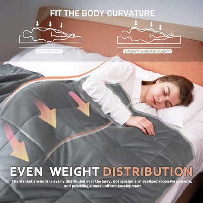 L'AGRATY Weighted Blanket - 48"x72" 20lbs Soft Breathable Heavy Blanket Minky Material with Glass Beads for Adult All-Season Summer Fall Winter Soft Thick Comfort