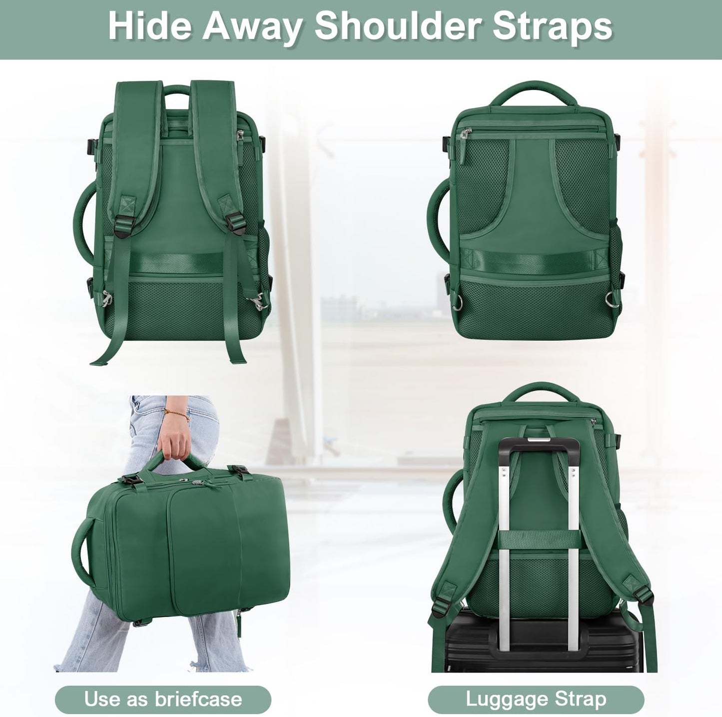 Travel laptop Backpack for Women, Personal Item Size Flight Approved, 16 Inch Laptop Bag with Multi-Pockets, Hiking Backpack, Waterproof Carry On Backpack Casual Daypack Backpack