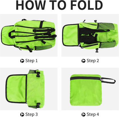 Small Hiking Daypack,15L Water-Resistant Hiking Backpack Packable Lightweight Travel Day Pack for Women Men (LinghtGreen, Small)