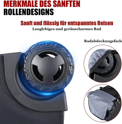 Extra Large Rolling Backpack with Wheels - Water-Resistant, 18" Laptop Compartment, 22.5"x15"x10", 55L Capacity, Ideal Carry-On for Weekend Travel, College, Work - Wheeled Business Backpack for Adults