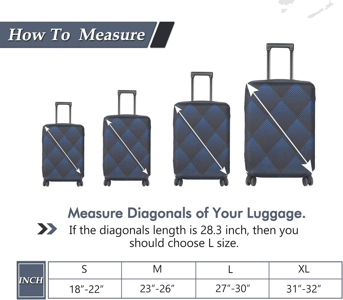 HYPER VENTURE Washable Luggage Cover - Fashion Suitcase Protector Fits 23-26 Inch Luggage (Blue Cube, M)