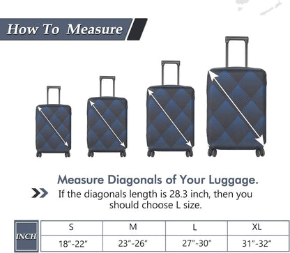 HYPER VENTURE Washable Luggage Cover - Fashion Suitcase Protector Fits 27-30 Inch Luggage (Blue Cube, L)