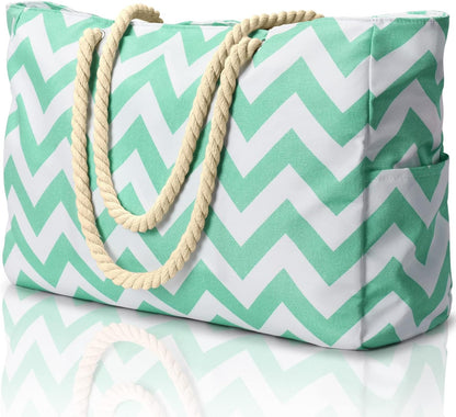 Becokan Beach Bags for Women Large Waterproof Beach Tote Bag Zipper Beach Bags Waterproof Sandproof Swim Pool Bag Large Tote