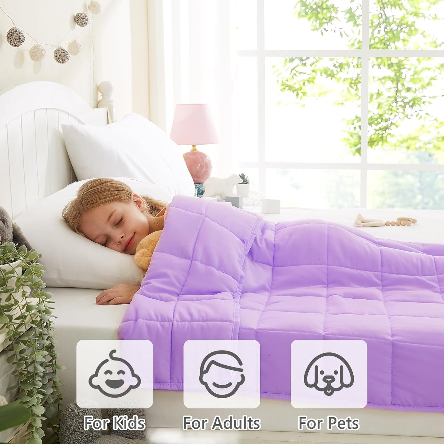 L'AGRATY Weighted Blanket - 40"x60" 10lbs Breathable Weighted Blanket Microfiber Material with Glass Beads