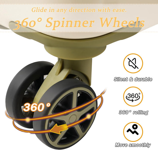 Merax Luggage Set 3 Piece Hardshell Suitcases with Spinner Wheels, TSA Lock, Lightweight Travel Luggage 20" Carry On 24" 28" Expandable Checked for Family Trips