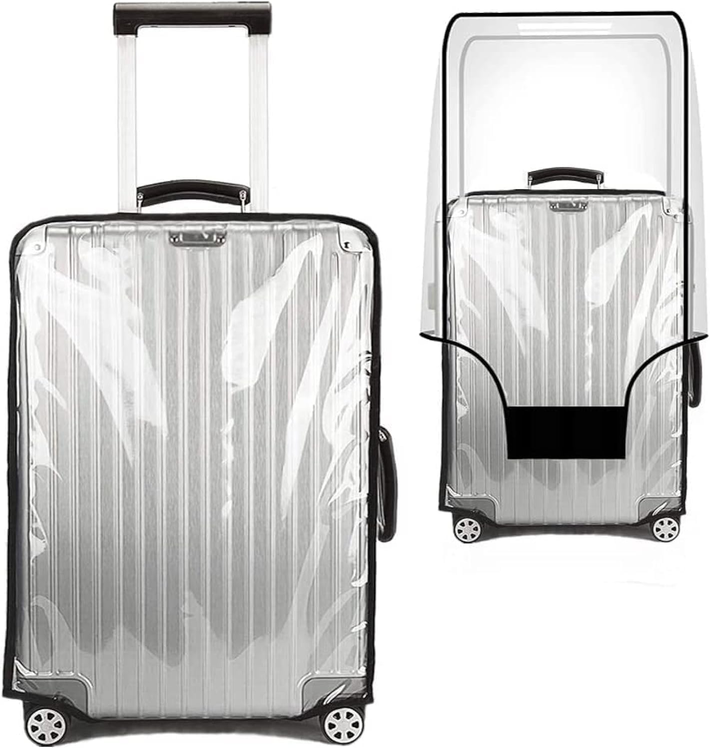 Suitcase Cover for 24" Luggage TSA Approved Clear PVC Thickened Protective Sleeve Cover for Wheeled Luggage Waterproof
