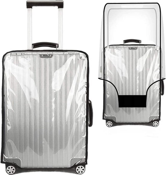 Suitcase Cover for 24" Luggage TSA Approved Clear PVC Thickened Protective Sleeve Cover for Wheeled Luggage Waterproof