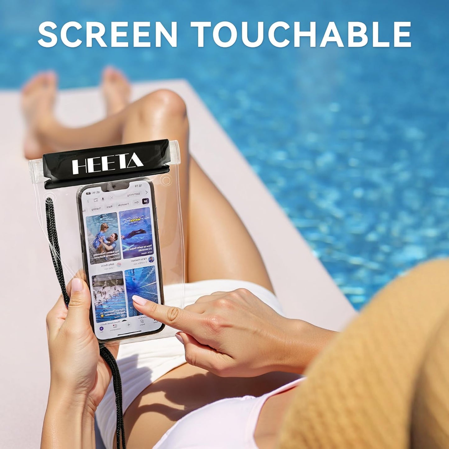 HEETA 5-Pack Clear Waterproof Dry Bag, Water Tight Cases Pouch Dry Bags for Camera Mobile Phone Maps, Kayaking Boating Document Holder