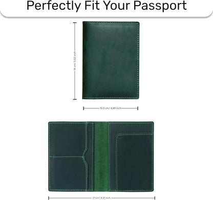 HIFA Leather Passport Holder, Handmade Passport Cover with Card and Ticket Slot - Genuine Leather, Elegant Design, Easy Access - Passport Case, Passport Wallet, Passport Holder