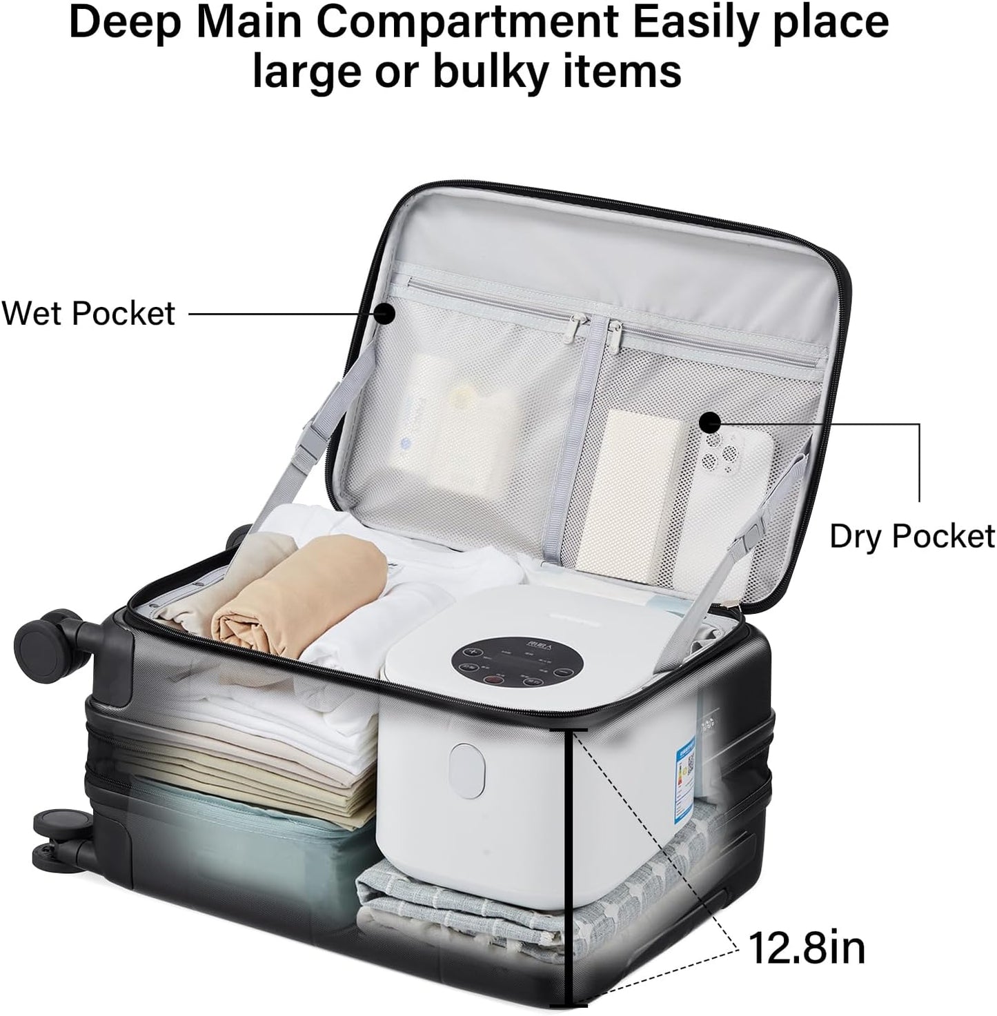 Hanke Hardside Expandable Checked Luggage, 24 Inch Top Opening Trunk Luggages with Spinner Wheels, All-PC Hard Shell Suitcase, Lightweight TSA Checked-Medium(Graphite Grey, 83L)