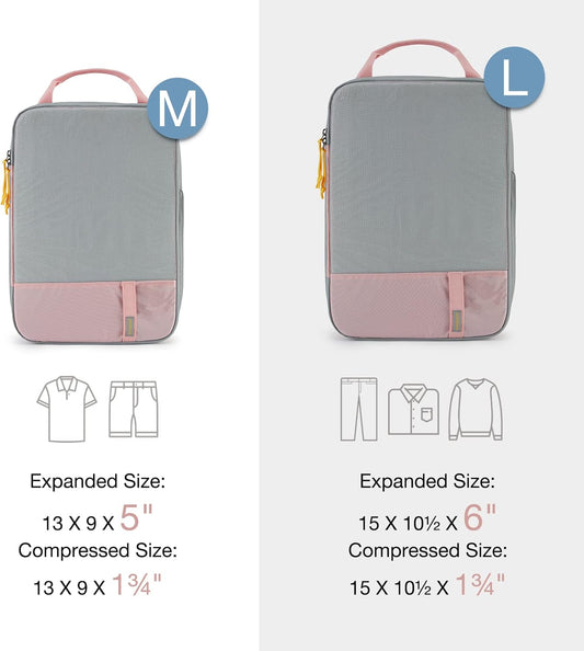 BAGSMART 6 Set Compression Packing Cubes - Lightweight Travel Essentials, Durable Luggage Organizer