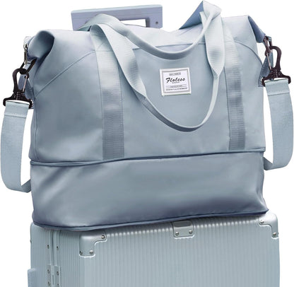 Travel Duffel Bag, Sports Tote Gym Bag, Shoulder Weekender Overnight Bag for Women