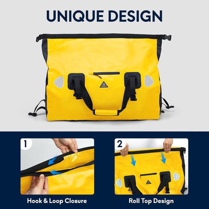 Haimont Waterproof Duffel Bag Roll-top Dry Duffel Bag with Quick-fixed Straps for Motorcycling, Rafting, Boating, SUP, Kayaking, Travel, 50L/70L