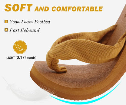 KuaiLu Flip Flops for Women with Arch Support Yoga Mat Comfortable Summer Beach Walking Thong Cushion Sandals Slip On Indoor Outdoor