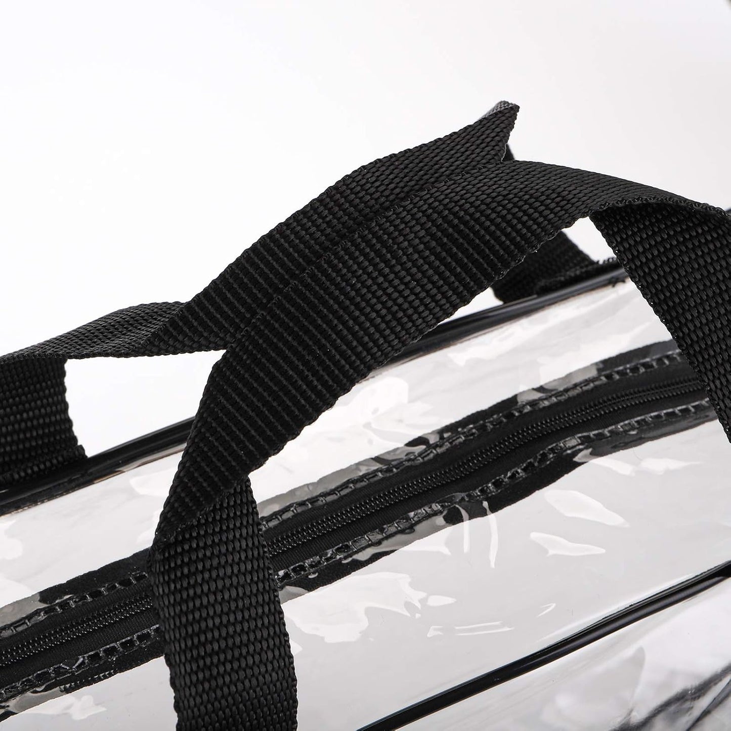 Hedume Set of 9 Clear Makeup Bags, TSA Approved Clear Toiletry Bag Set, Waterproof PVC with Zipper Handle Portable Travel Luggage Pouch