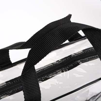 Hedume Set of 9 Clear Makeup Bags, TSA Approved Clear Toiletry Bag Set, Waterproof PVC with Zipper Handle Portable Travel Luggage Pouch