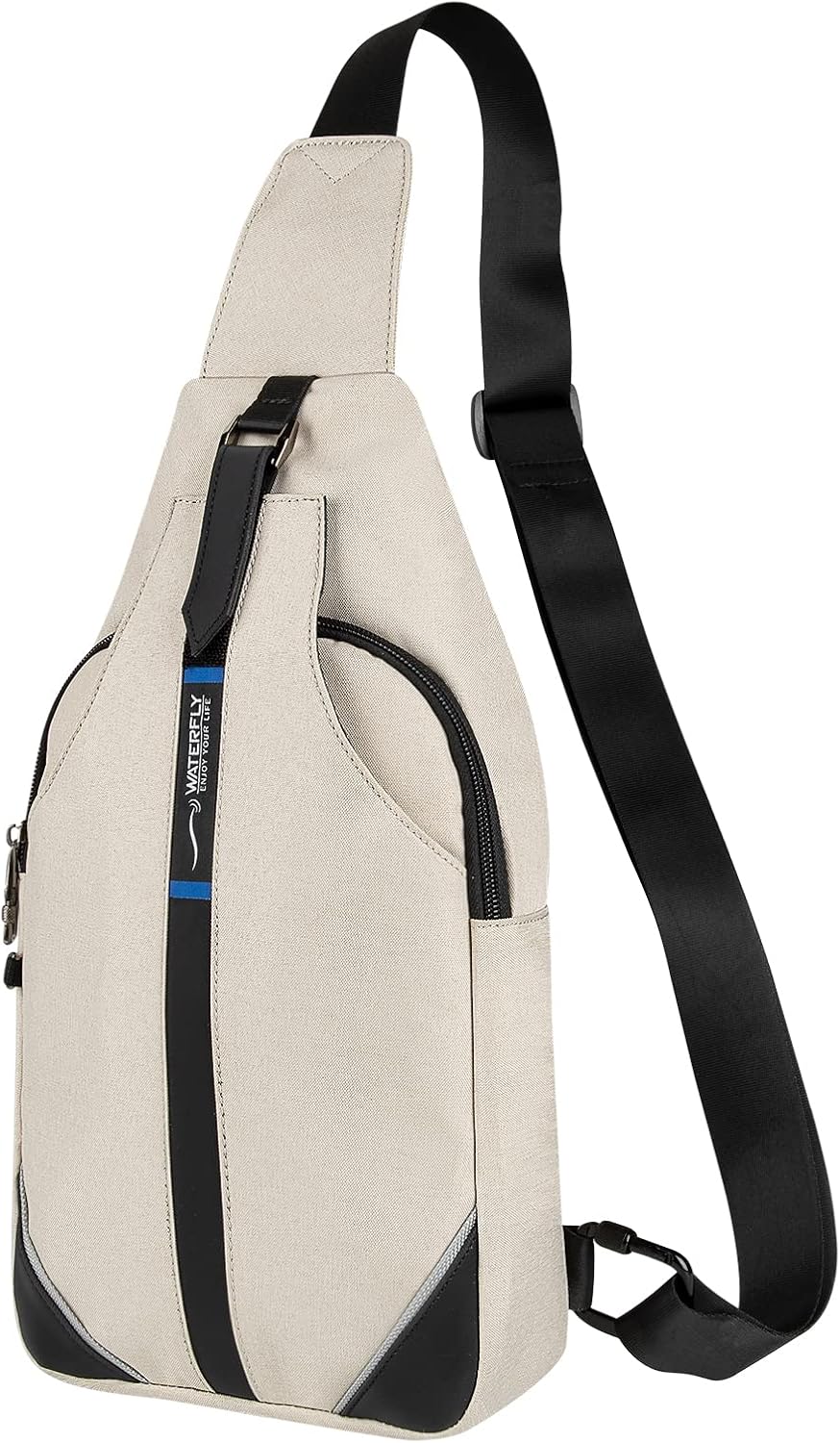 WATERFLY Small Crossbody Sling Backpack Anti Theft Backpack for Traveling Chest Shoulder Bag