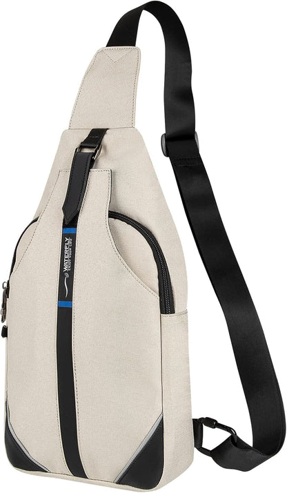 WATERFLY Small Crossbody Sling Backpack Anti Theft Backpack for Traveling Chest Shoulder Bag