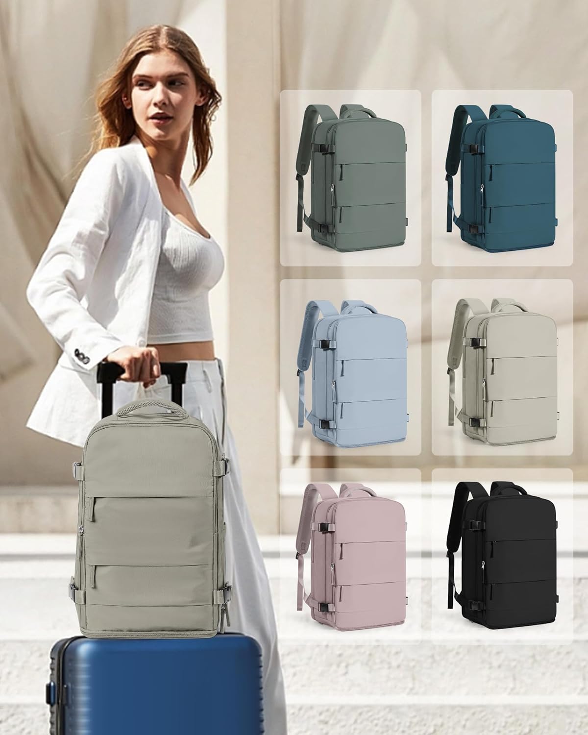 coowoz Travel Backpack Carry On for Women Man Gym Backpacks with Laptop Compartment Mochila de Viaje Teacher Personal Item Backpack Rucksack Airplane Accessories Must Haves Brown Small