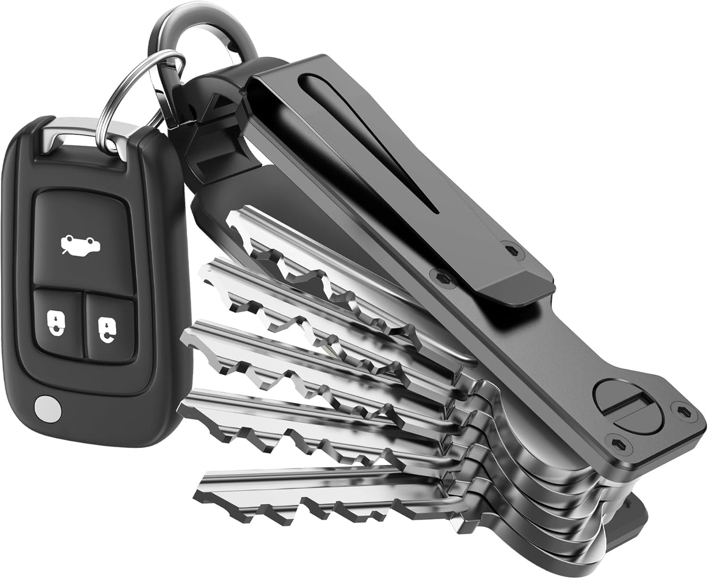 Key Organizer for Men/Women Compact Key Holder Minimalist Key Case Metal Key Chain Key Holder for Keychain Secures 2-6 Keys