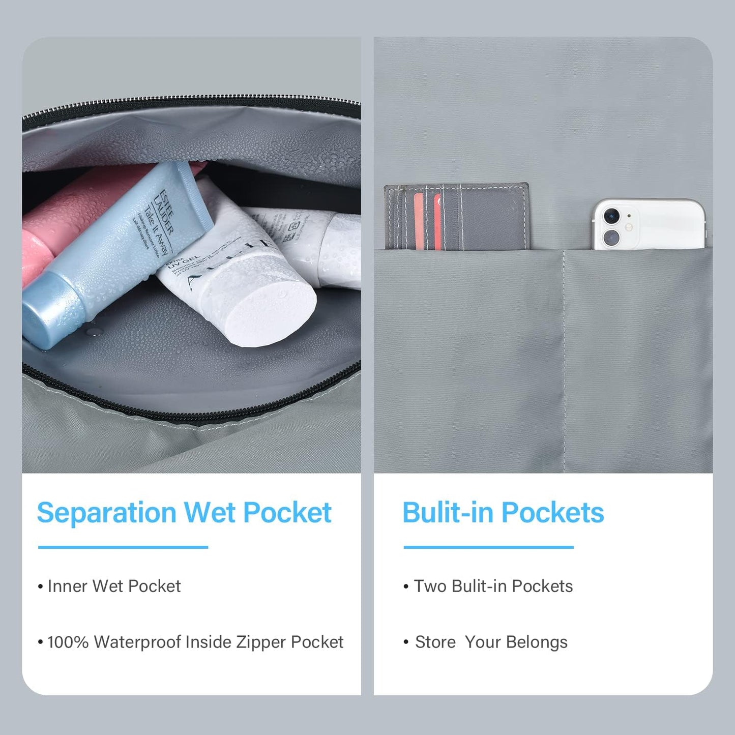 Becokan Beach Bag Large Beach Tote Bag for Women Waterproof Sandproof Swim Pool Bag With Zipper