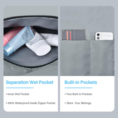 Becokan Beach Bag Large Beach Tote Bag for Women Waterproof Sandproof Swim Pool Bag With Zipper