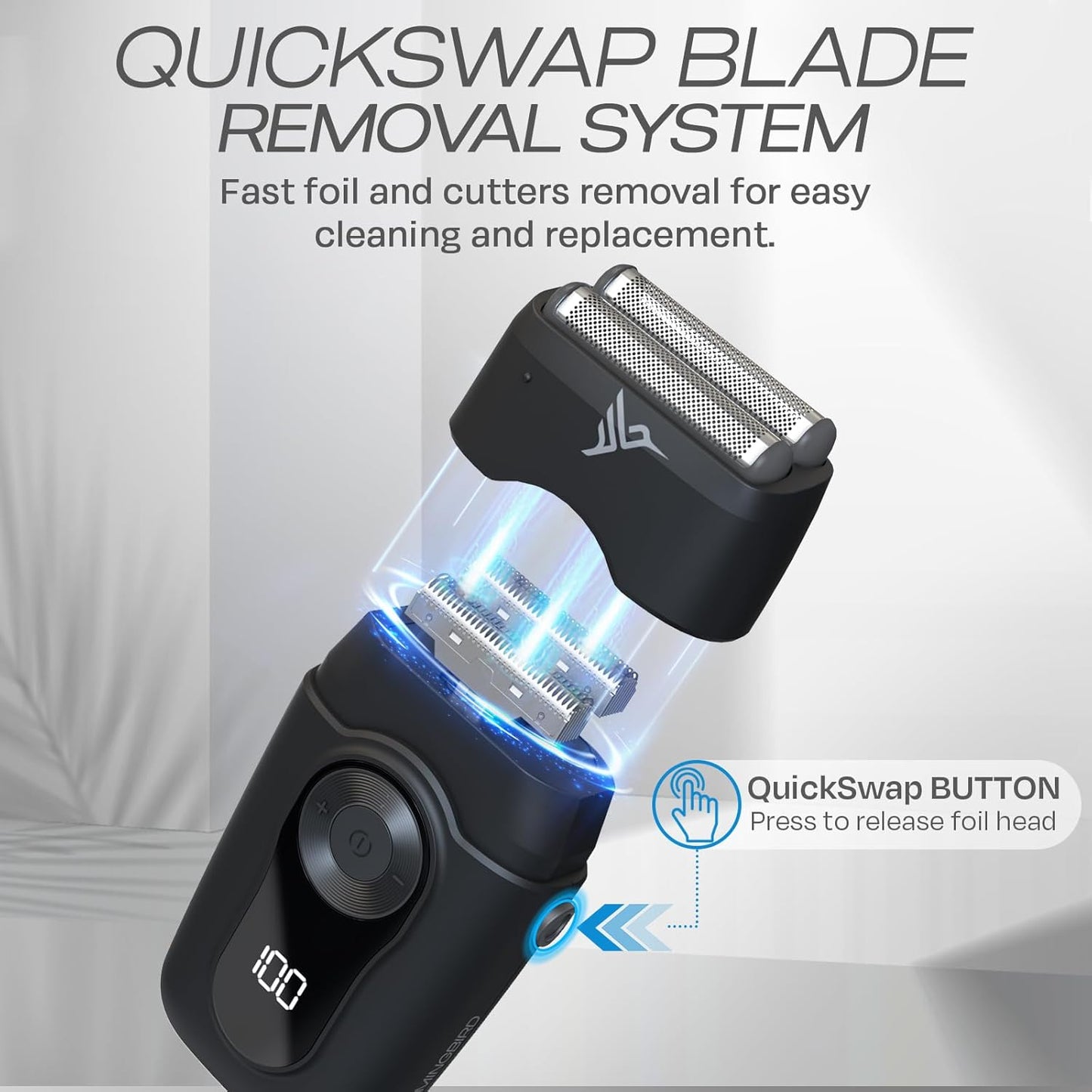HUMMINGBIRD MK2 Compact Foil Shaver – No Nick, No Cut, No Razor Burn Face Shaver for Men, Portable USB C Rechargeable, Dual Foil Flex Head Electric Razor, LED Display, Travel Head & Facial Groomer