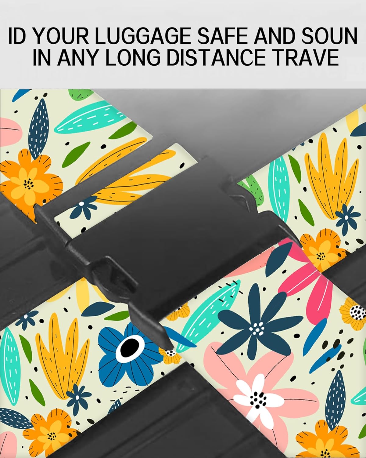Luggage Straps for Suitcases, Adjustable Travel Belt, Durable Wide Luggage Strap, Cute Suitcase Strap Identifiers with Buckle, Bag Straps for Luggage, Cute Colorful Flowers