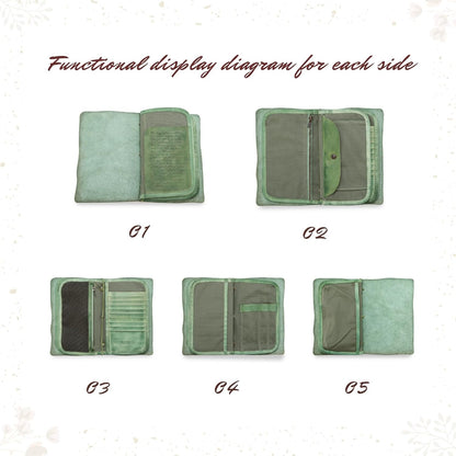 Genuine Leather Nomad Organizer Travel Wallet | Women's Wallet Clutch Passport Holder