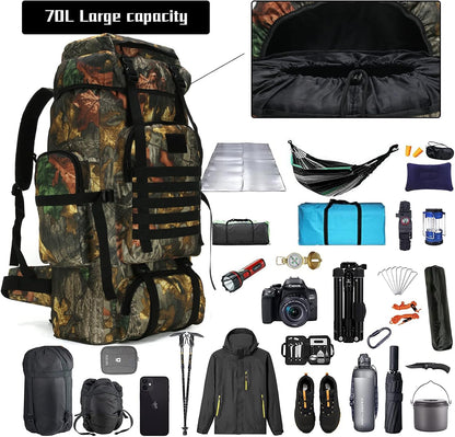 Hiking Backpack for Men 70L/100L Camping Backpack Military Rucksack Molle 3 Days Assault Pack for Climbing