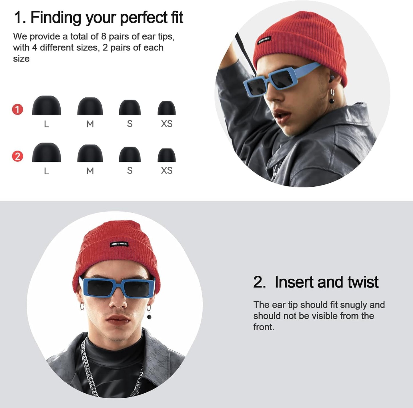 45dB Earplugs for Sleeping,Noise Cancelling Ear Plugs with 8 Pairs Ear Tips, Reusable Hearing Protection Noise Reduction Earplugs Suitable for Concerts,Travel,Work Fit Black