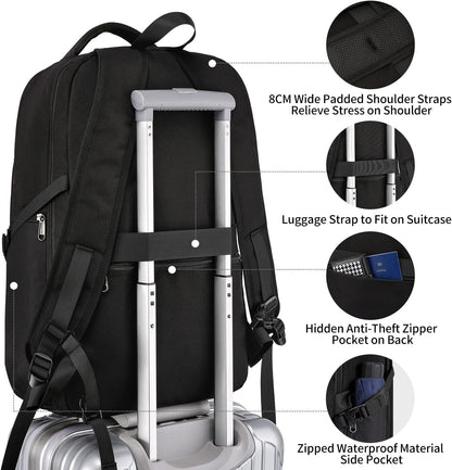Travel Laptop Backpack, Anti Theft Backpack for Men and Women with USB Charging Port Business Computer Backpack Bag (Black 2811-17 Inch)