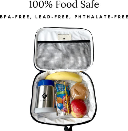 Fenrici Robotic Kids Lunch Box for Boys, Girls Insulated Lunch Bag, Soft Sided Compartments, Spacious, BPA Free, Food Safe, 10.8in x 9.2in x 3.8in (Mars Ingenuity Rover, Space Limited Edition)