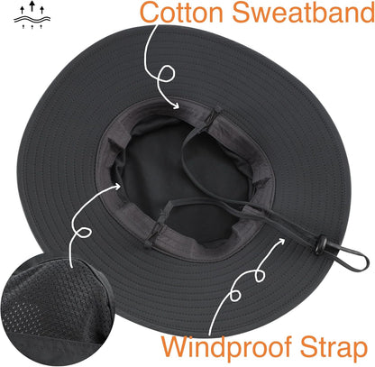 Home Prefer UPF50+ Mens Sun Hat Wide Brim Fishing Hat Sun Protection Beach Gardening Bucket Hat for Men Women