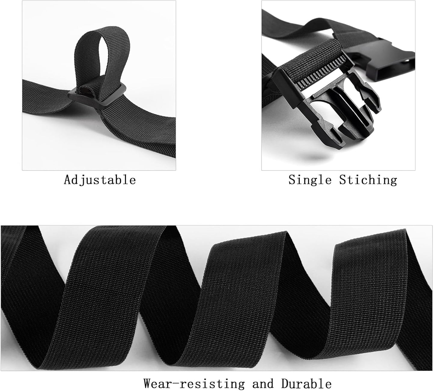 2Pcs Luggage Straps for Suitcase Travel Accessories TSA Approved, 80In Long Belts to Keep Your Suitcase Secure, Adjustable Bag Straps with Quick-Release Buckle for Travel Bag Closure, Black