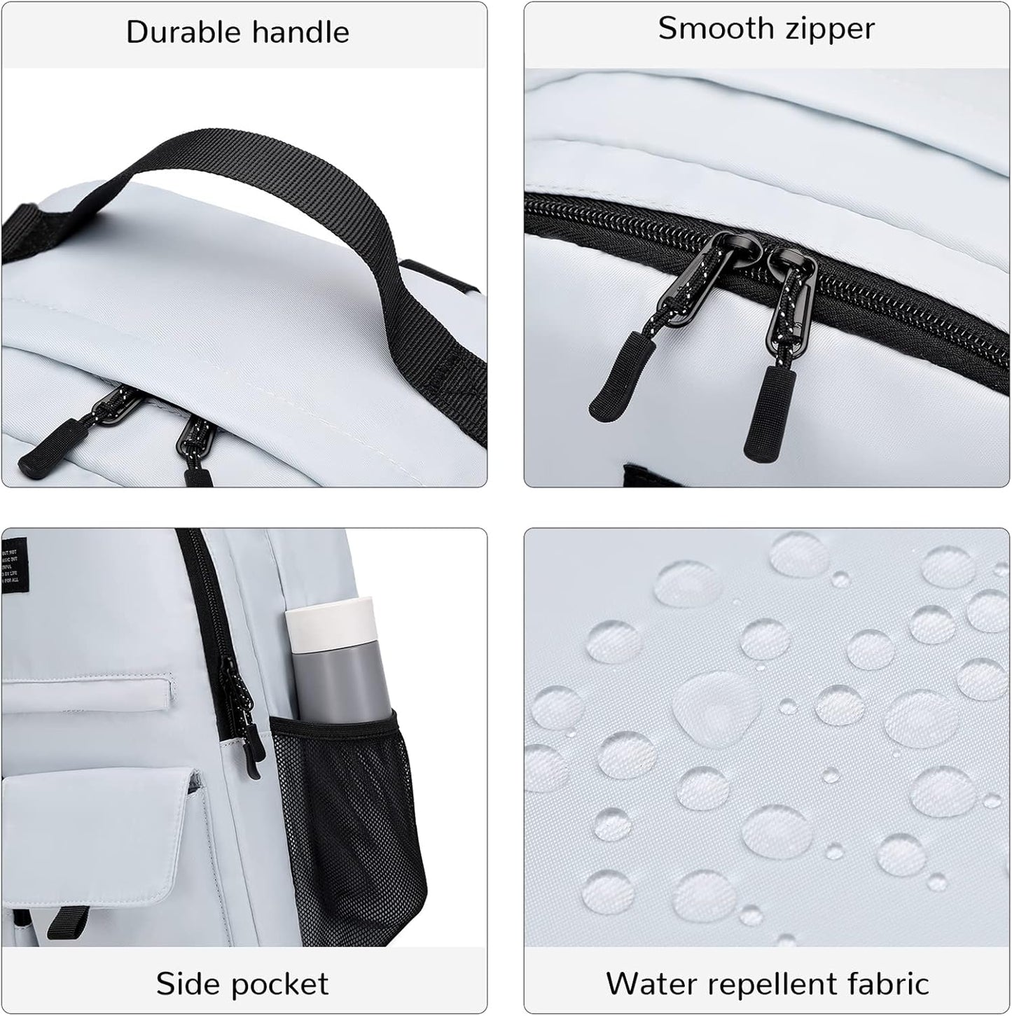 Lohol Casual Backpack for Teen Boys and Girls, Daypack with Anti Theft Pocket for Travel School (Beige)