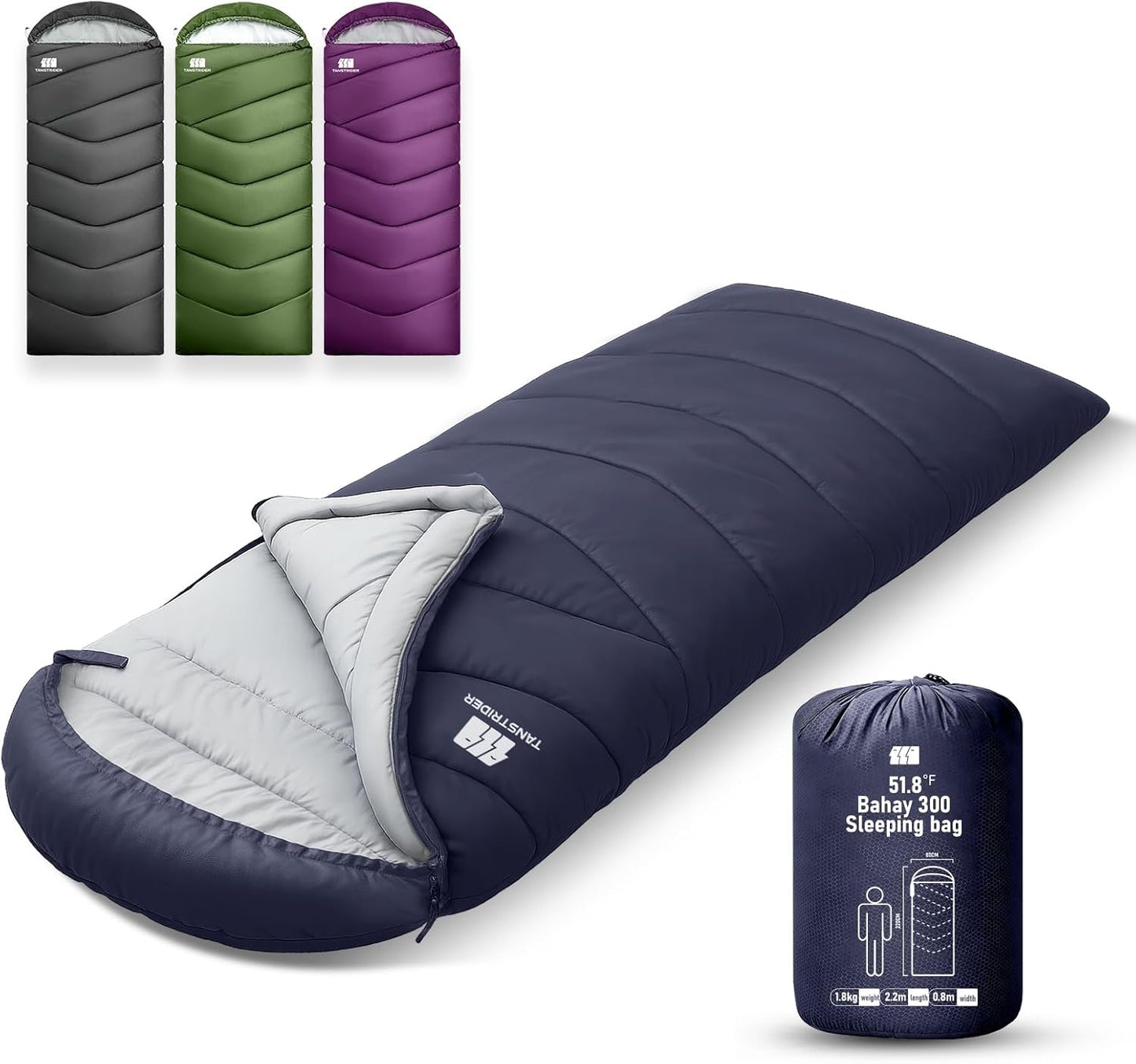 Sleeping Bags for Adults Cold Weather,Portable, Waterproof,Lightweight Camping Sleeping Bag for Tall Girls Boys with Compression Sack for Warm Camping, Hiking, Outdoor & Indoor