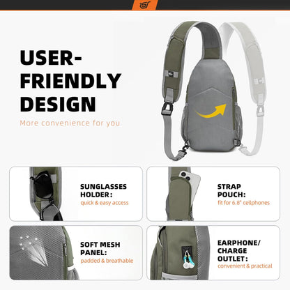 SKYSPER Sling Bag RFID Crossbody Sling Backpack Cross Body Shoulder Bag Travel Hiking Daypack for Women Men