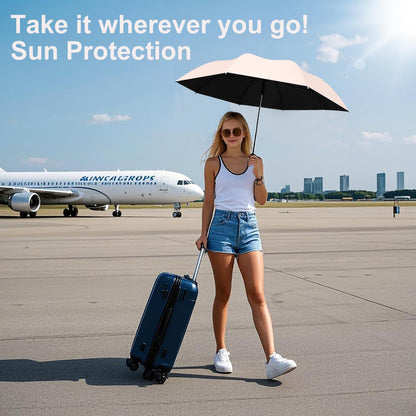 BAODINI Travel Mini Umbrella for Purse With Case Small Compact UV Sun Protection Sun Lightweight Tiny Pocket Umbrella for Women Kids and Men