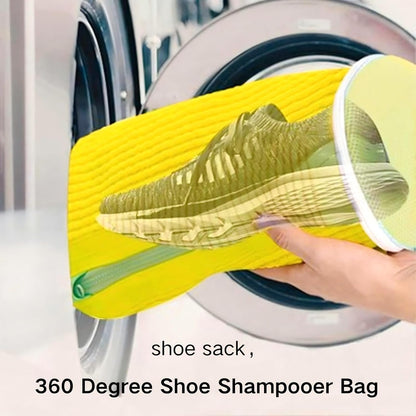 mcdhhemoShoe Washing Machine Bag, Sneaker Laundry Shoe Bag for Washer and Dryer, Durable Mesh Laundry Bags for Delicates Shoes Washing Bag with Side Zip, Reusable Shoe Bag for Gym Shoes(Yellow） (1)
